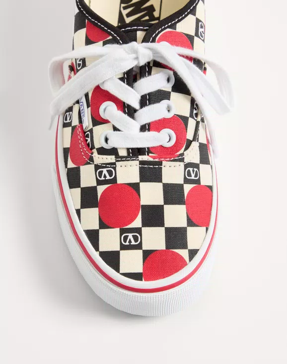 Valentino Valentino Garavani And Vans Low-Top Trainer In Fabric With VLogo Checkerboard Print And Polka Dot Detail - Image 3